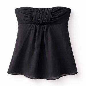 Banana Republic Strapless Black Chiffon Blouse Size 6  Orig $98
